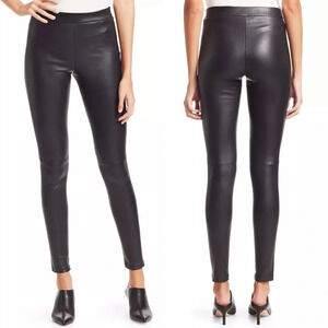 NWOT Theory Adbelle L2 Bristol Leather Leggings Black Luxury Designer Women’s 6